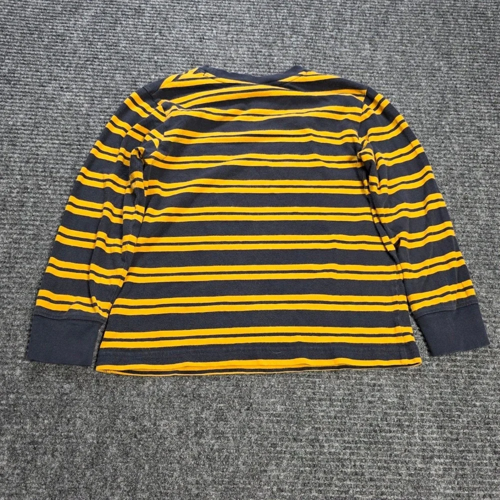 Gymboree Long Sleeve Striped T-Shirt Boy's Size 6 Navy‎ Blue Yellow 100% Cotton